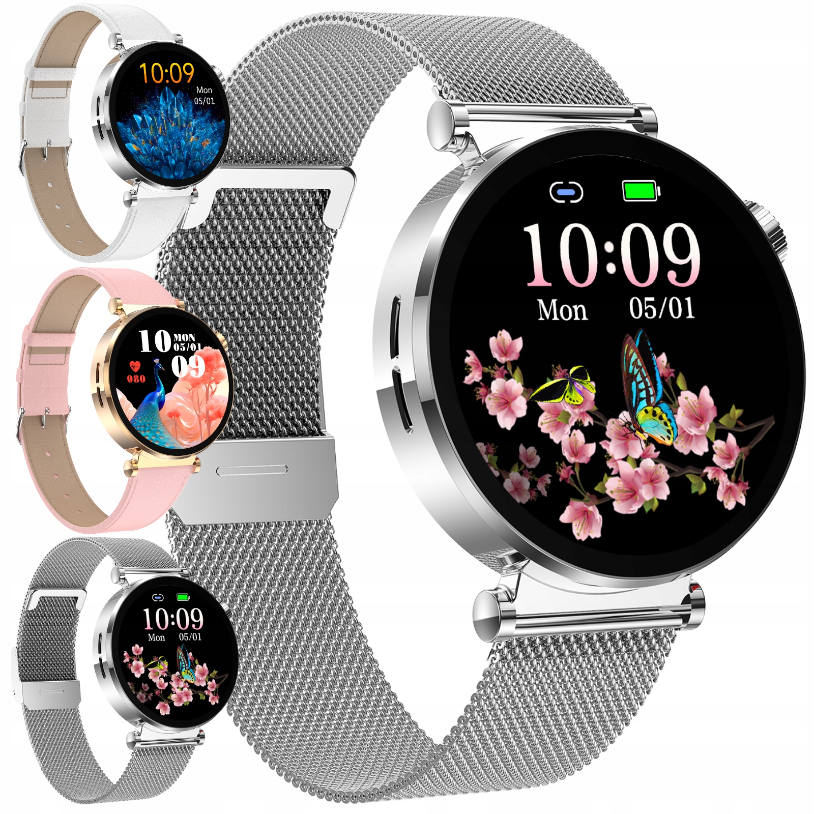 Angelo Watches Smartwatch Smartwatch pre ženy strieborné EKG MERANIE CUKRU strieborné